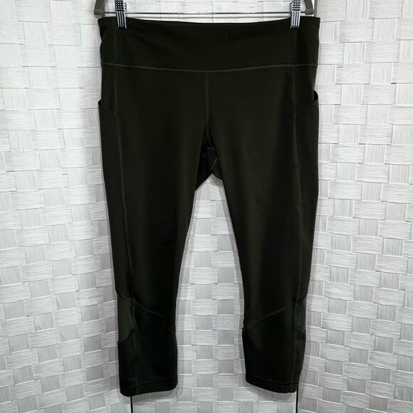 Lululemon Women’s Pace Rival Crop Full On Luxtreme 22" Dark Olive Size 10 Soft - Picture 8 of 11